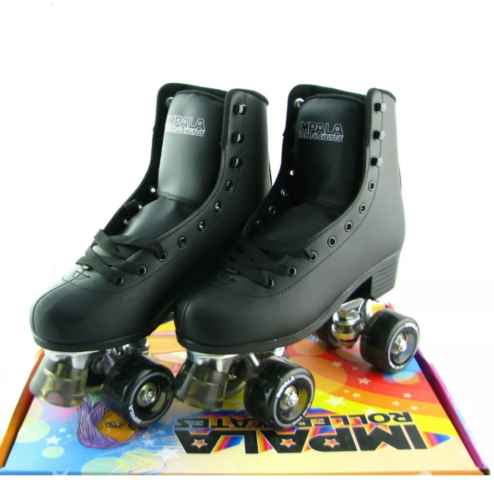 ALL BLACK Impala Quad Rollerskates sz 6